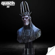 Witch King Angmar Bust (Pre Supported) LOTR Stl 3D Printing, Nazgul Stl 3D model