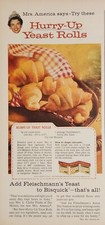 1959 Print Ad Fleischmann's Yeast Bisquick Yeast Roll Recipes