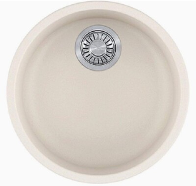 Franke RBG110VAN Rotondo Granite Undermount Round Kitchen Sink, Vanilla