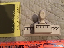 Martha Stewart cream Paper Press Punch stamp fancy edging & circle design 