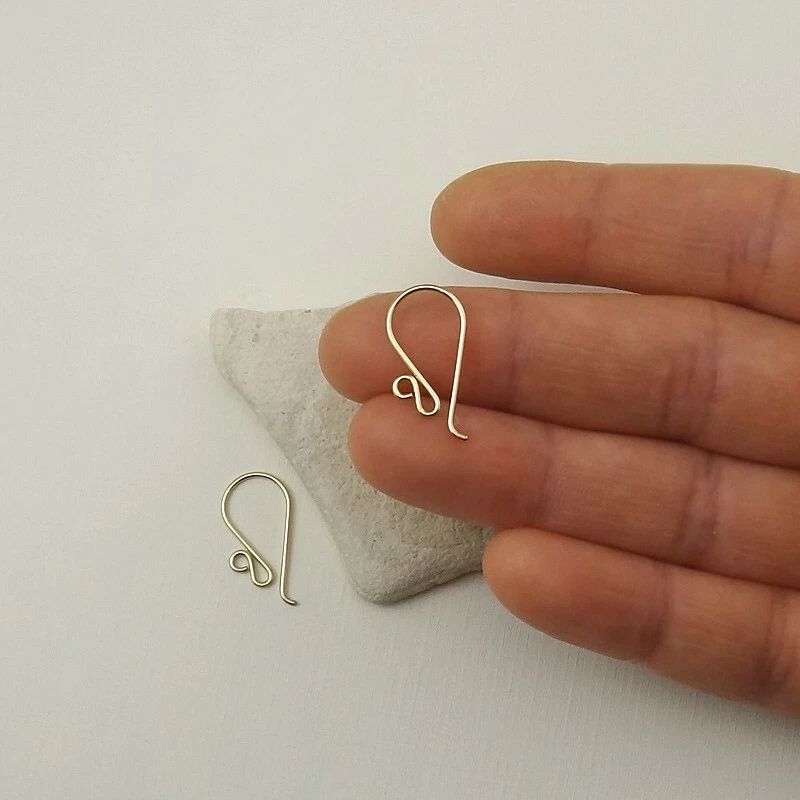 Pendientes de Pastor Relleno de Oro Ganchos - Gancho Francés Pendiente Alambre - Pequeño Earwire Foto 3 de 4