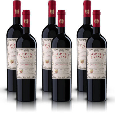 Doppio Passo Primitivo Puglia IGT, halbtrocken, sortenreines Weinpaket (6x0,75l)