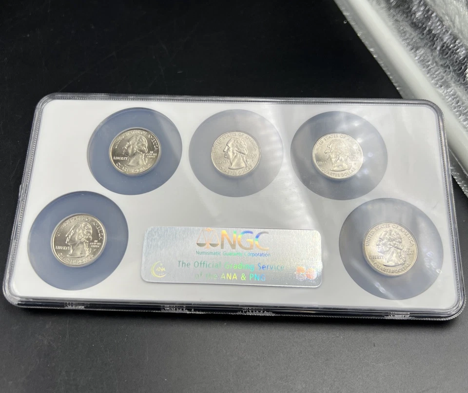 2004 P Complete 5 Coin BU State Quarters Set NGC MS65 Texas Florida Iowa & more! - Image 2 of 4