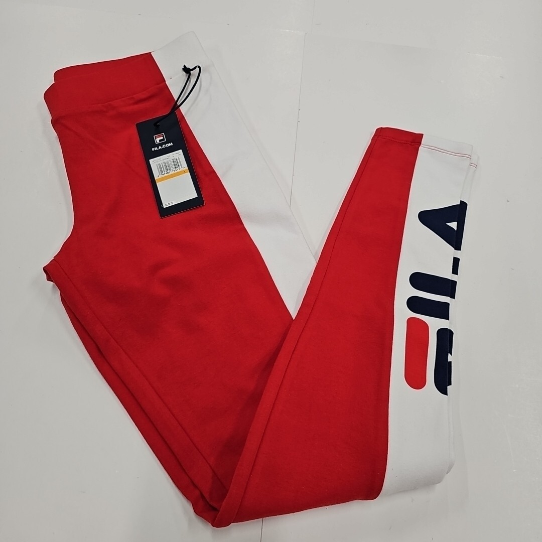 Leggings Fila Macerena Rosso Bianco Donna Small Nuovi Con Etichette