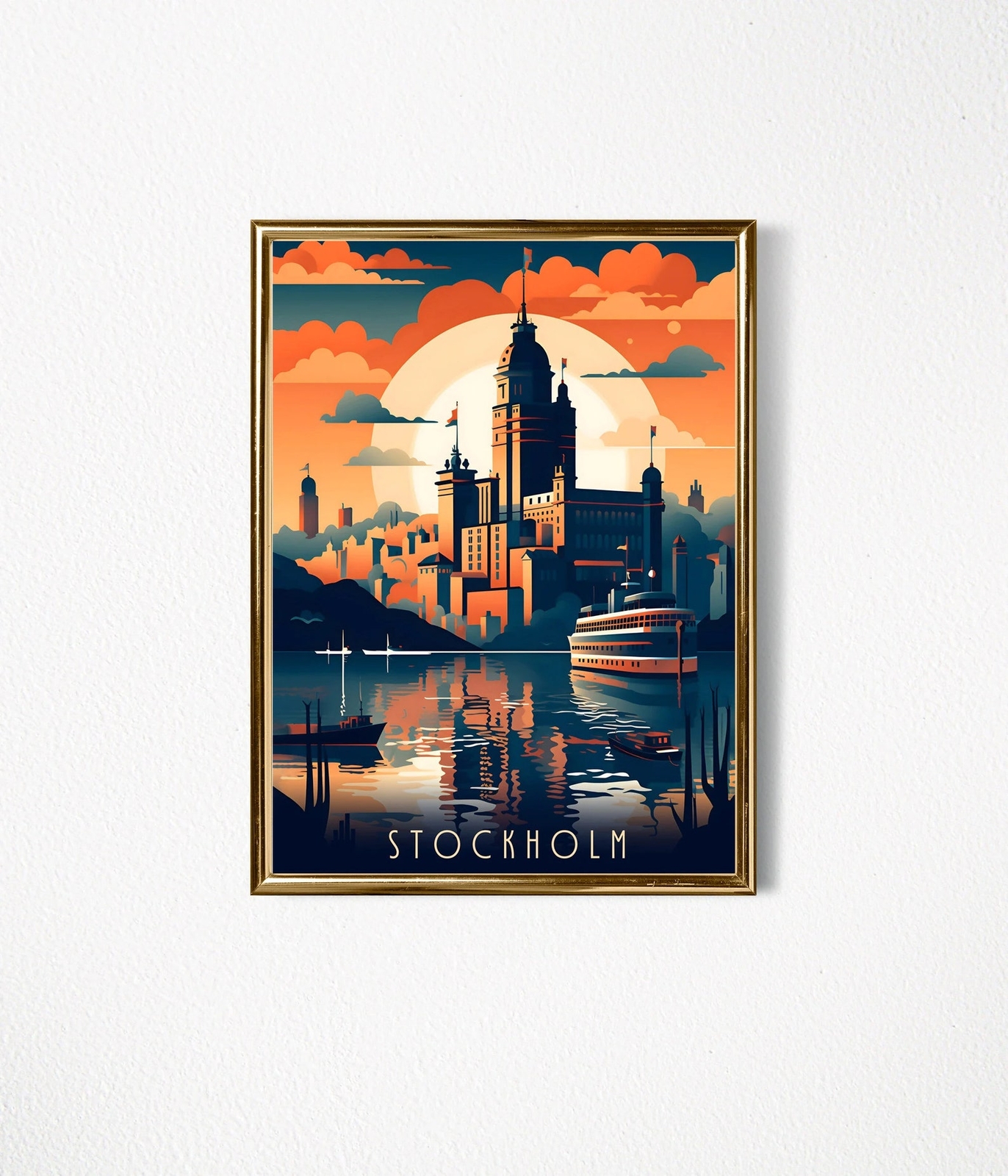 Stockholm Travel Poster Wall Art Instant Hanging Decor New Home Gift