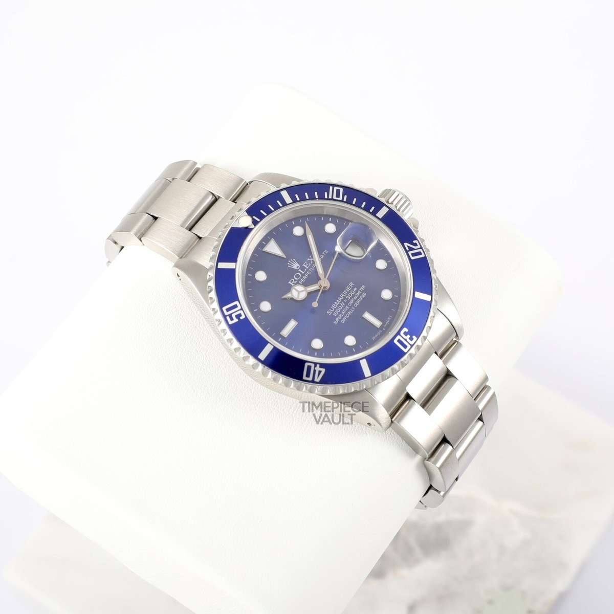 ROLEX SUBMARINER 16610 S/STEEL OYSTER 40MM WATCH BLUE LUMINOUS
