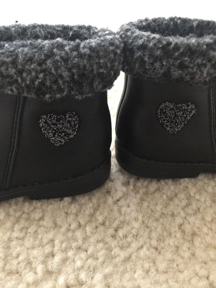 Usadas en Excelente Condición Buster&co Marrón Corazón Superior Cuero Negro Niña Botas Altas Talla 6 Foto 4 de 4