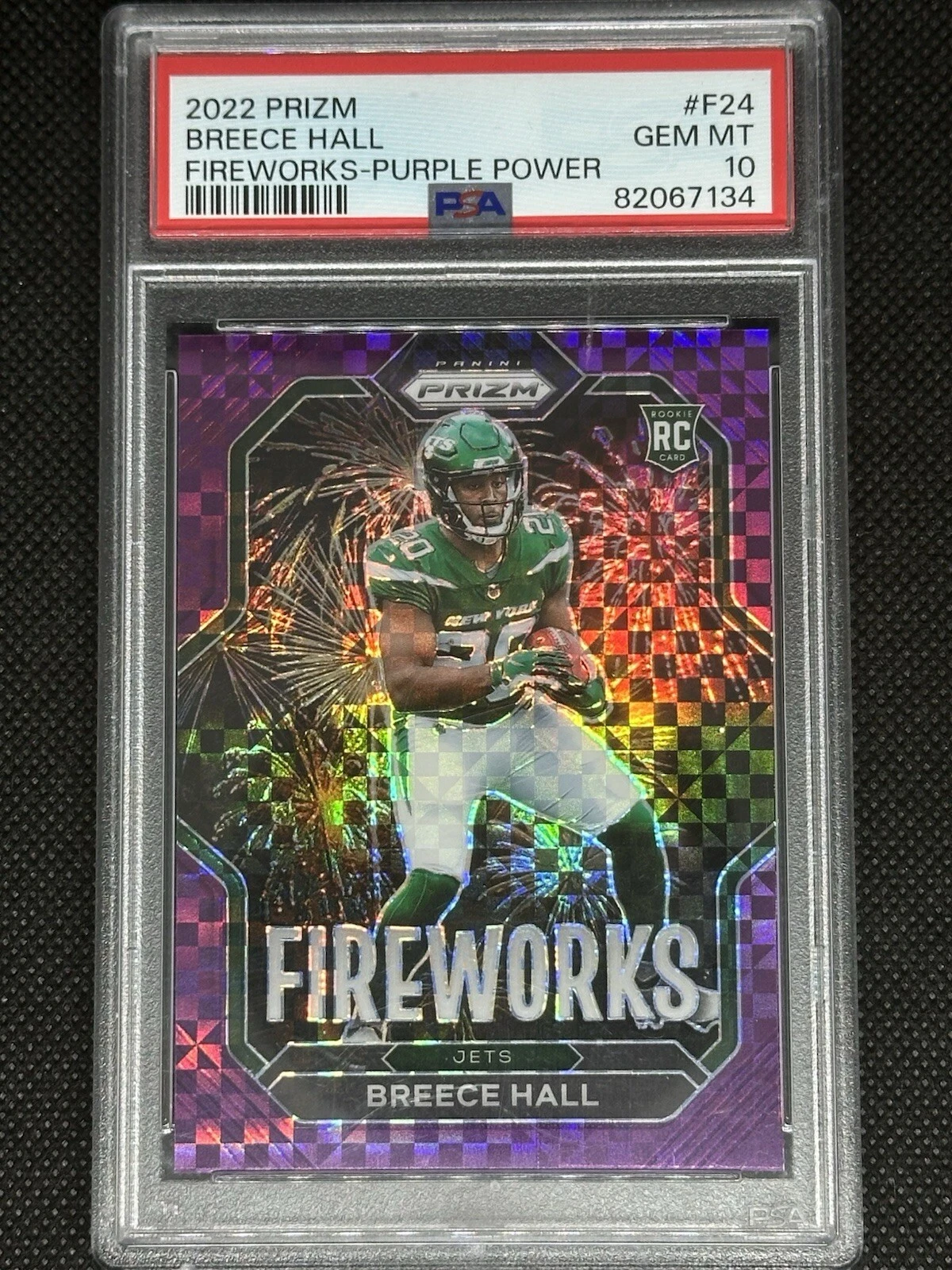 Breece Hall Panini Prizm Fireworks #F24 Purple Power
