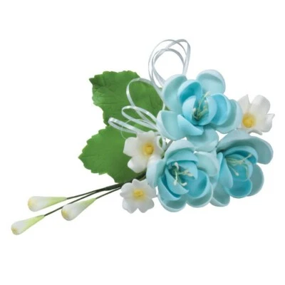 2 Sets of Pear Blue Rose Sprays Gum Paste Gumpaste flowers - Photo 1/4