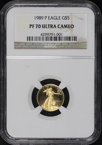 1989-P $5 American Gold Eagle 1/10 oz NGC PF-70 Ultra Cameo - Spot Free!