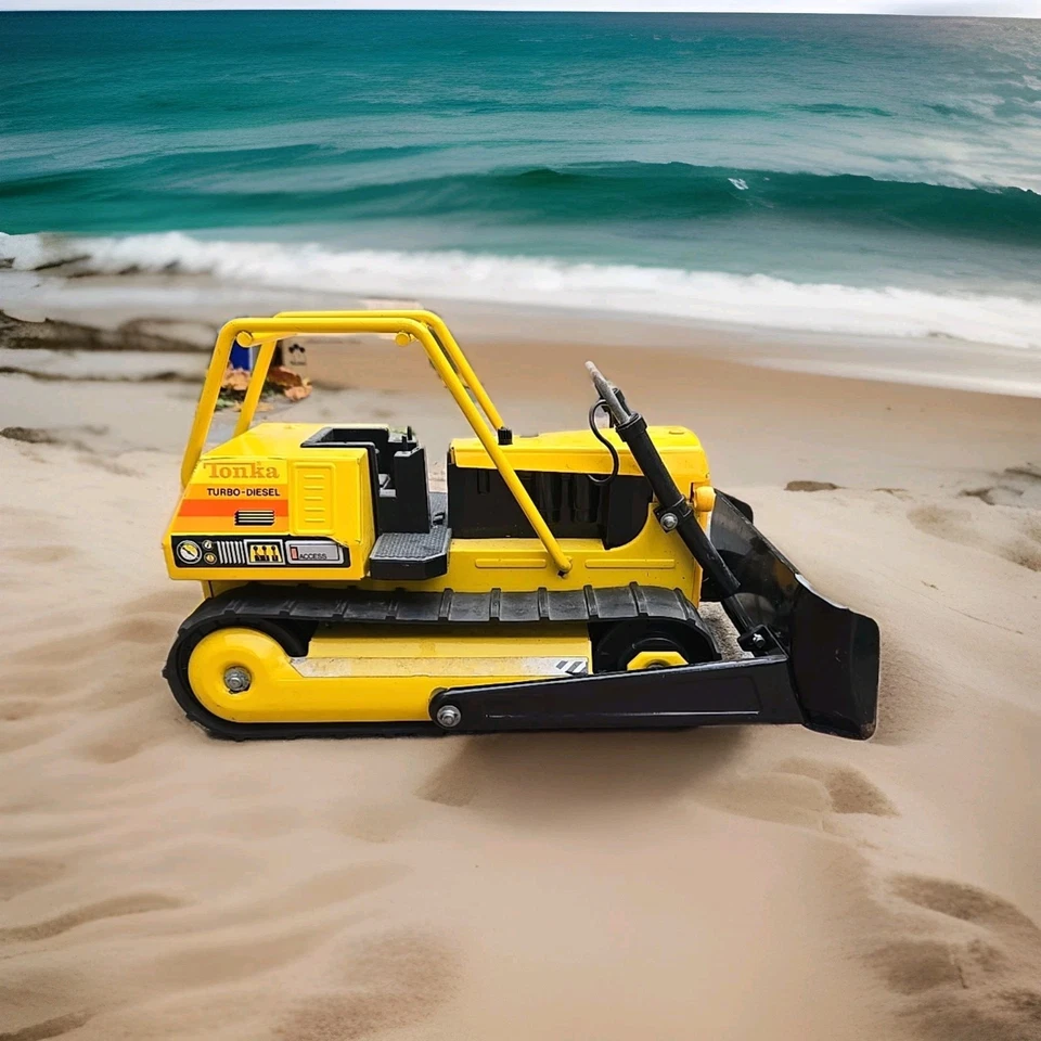 Vintage Mighty Tonka Turbo Diesel Bull Dozer 1980er Mighty Tonka