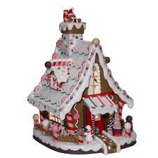Kurt Adler 12-Inch Lighted Christmas Gingerbread House 12in, Multicolor