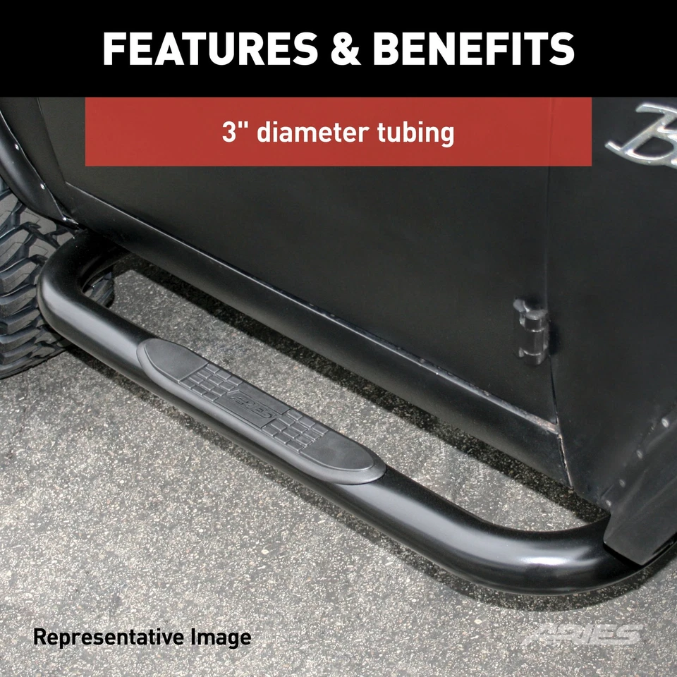 Aries 3in Round Stainless Nerf Bars Side Steps for 1997-2004 Tacoma Access Cab Foto 4 de 4