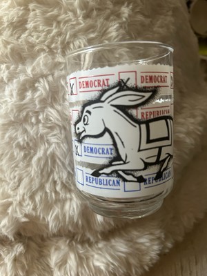 Vintage Libby Donkey  Democrat Glasses (Set of Four)