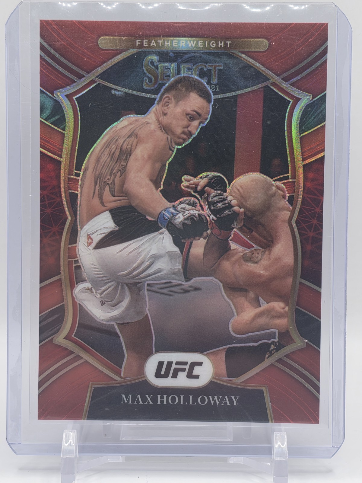 2021 Panini Select UFC - Concourse Max Holloway #97 Red Prizm /99