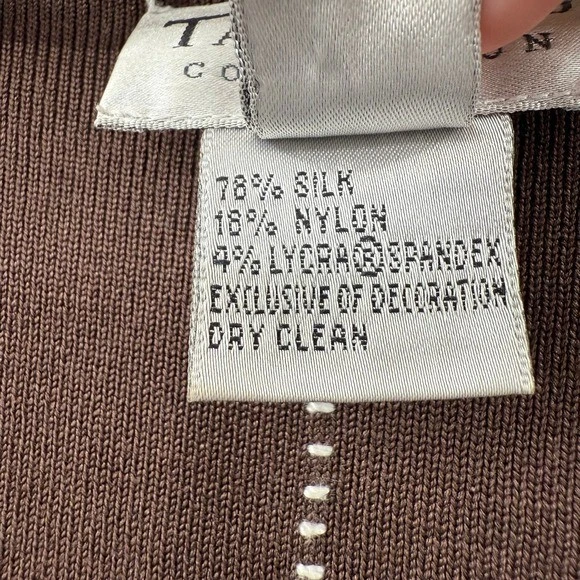 Tanque Talbots Seda Nylon Lycra Mezcla Spandex Marrón Talla XL Foto 3 de 4