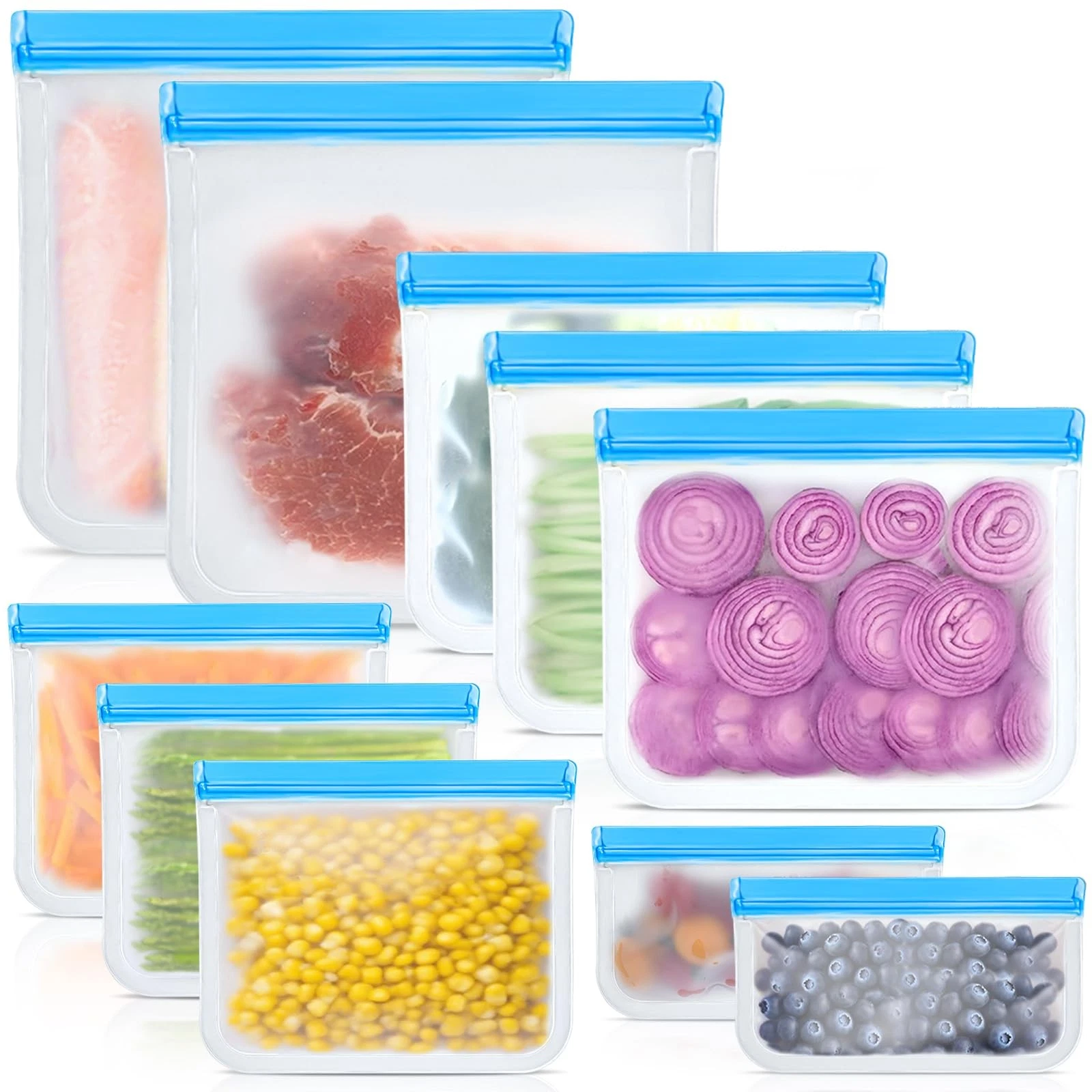 Reusable Silicone Food Storage Bags, 10 Pack 4 Size Leak proof Dishwasher Saf...
Opens in a new wind