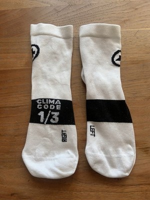 Assos Radsocken, Schwarz/Weiß, Größe 35-38