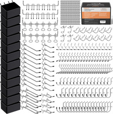 278PCS Pegboard Hooks  Bins Organizer Kit Garage Wall Tool Storage Set
