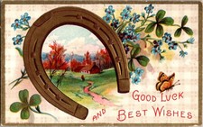 Butterfly Featured on Interesting Vintage Greeting Postcard m/12 BJ1167