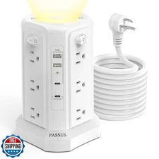 Long Surge Protector Power Strip 16 FT Cord, PD20W USB C Power Strip Tower wi