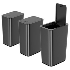 N. NETDOT 3 Pack 10 L/2.6 Gal Bathroom Trash Can with Lid, Small Kitchen Trash