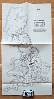 Verteilung des Güterverkehrs Tonnage - Vintage 1963 British Railways Karte