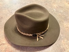 Beaver Brand Hat Genuine Fur Felt 5X Made in USA 7 Kangaroo Tan Beige Langenburg