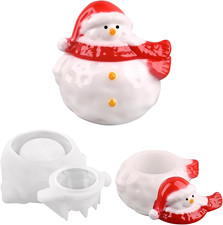 Silicone Mold - Snowman Jar, Christmas Resin Casting Molds, DIY Trinket Candle