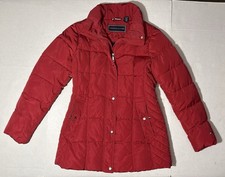 Tommy Hilfiger Red Women  s Puffer Coat Sz Medium