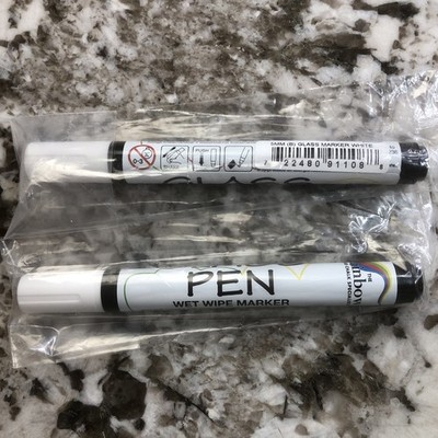 2x Liquid Chalk Markers Glass Pen Window Car Marker Mirror Fluorescent Erasable