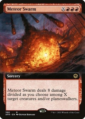4 x Meteor Swarm Extended Art , Adventures Forgotten NM MTG PLAYSET