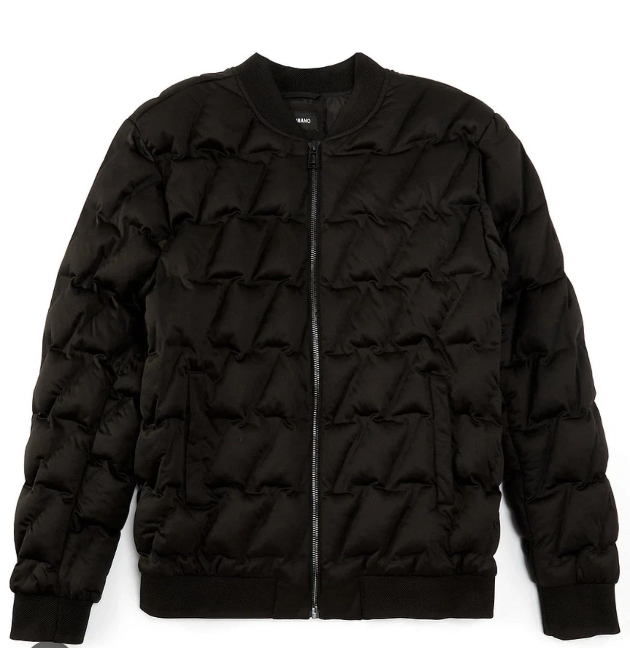MURANO Mens Weld Heat Seal Puffer Black Bomber Jacket Coat Size 2X XXL