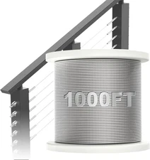 1000FT 1/8" Deck Railing Cable T316 Stainless Steel with7x7 Strands Construction