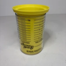 Vintage Metric Wonder 1 Cup Wet Dry Adjustable Measuring Measure All Yellow