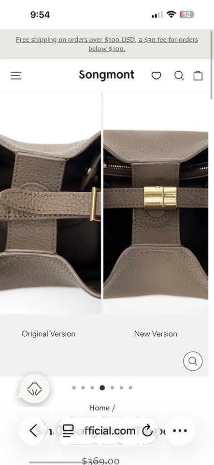 Bolso de mano Songmont para mujer de capacidad media de cuero crema asa superior con billetera Foto 4 de 4