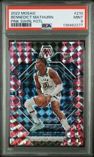 2022 Panini Mosaic Pink Swirl Prizm #210 BENNEDICT MATHURIN ROOKIE RC /20 PSA 9