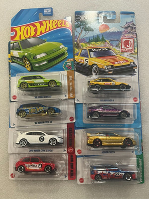 HOT WHEELS LOT OF 8 HONDA'S = in different colors & types