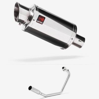 Lextek Edelstahl YP4 Stubby Auspuffanlage 200mm Schalldämpfer hinten poliert