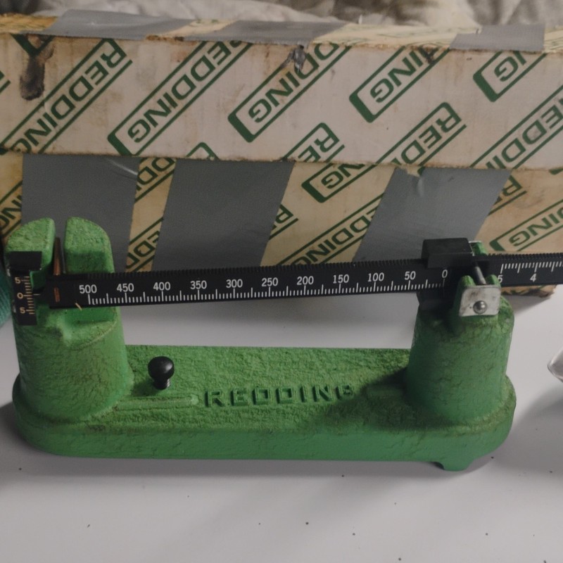Redding 505 Grain Beam Scale. Good Condition. Calibration Weight Not Included.