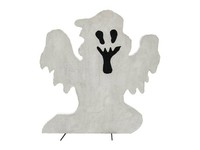 INNA-Glas Deko Halloween Silhouette Geist Spooky Ghost, Weiß, 58Cm