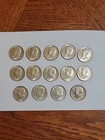 Silver Kennedy 40% Half Dollars.  14 Silver 40% Kennedy Halfs. 1-66, 5-68D, 8-67