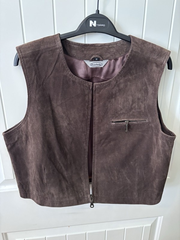Leather/Suede Women’s Vest  Brown Size 10 StoneBridge