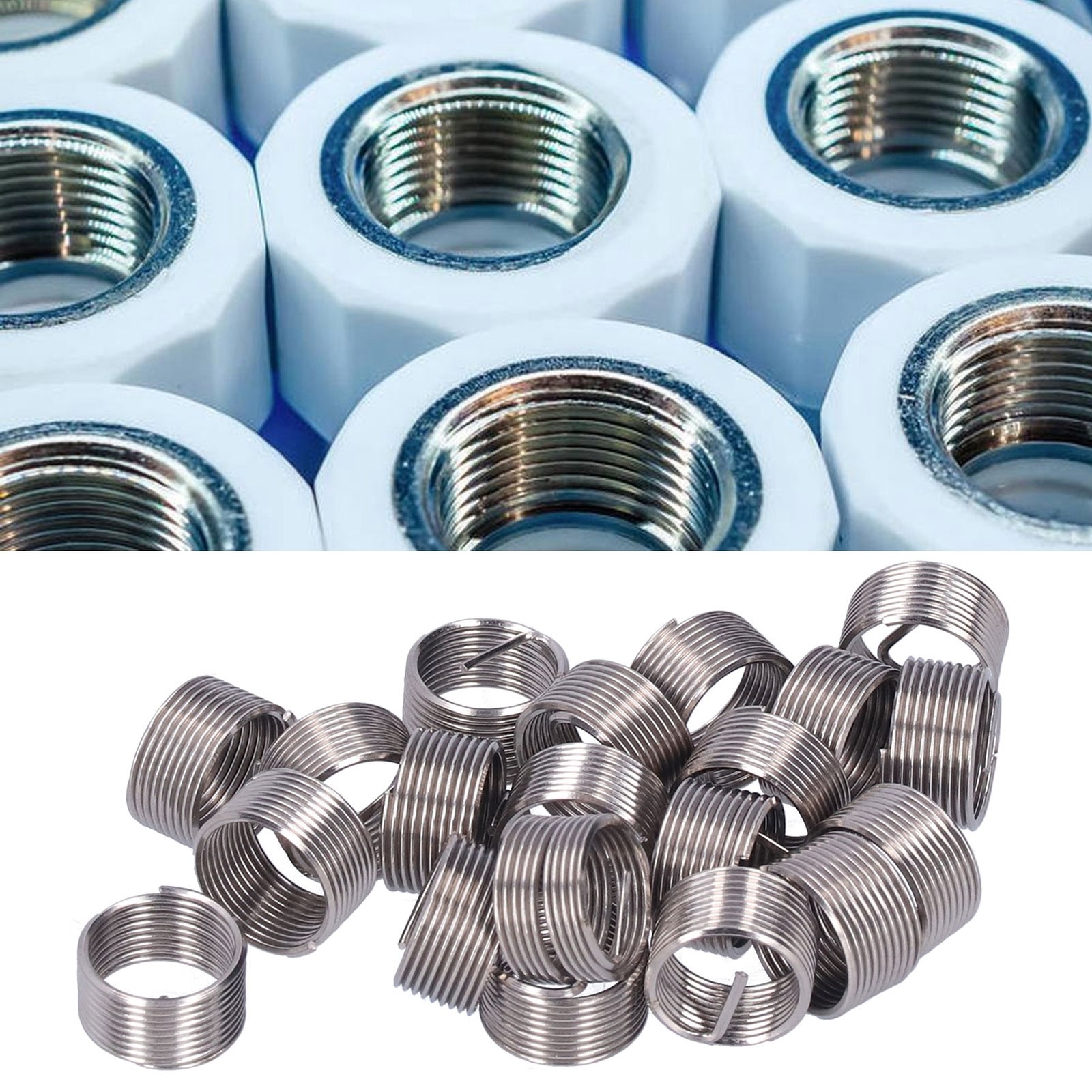 20Pcs Wire Thread Insert M12 X 1 Threaded Repair Reduce Nut Spiral Circle