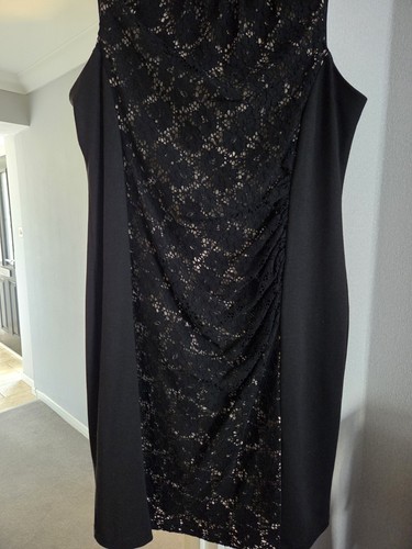 Robe Noire Dos Dentelle Toile D'araignée - Taille 16 - Sans Manches - Pour Soirée/cocktail