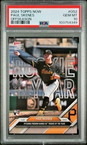 PSA 10 Paul Skenes 2024 Topps Now #OS2 ROOKIE OF THE YEAR - Pirates RC