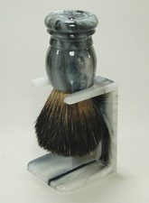 Marble Look Shaving Brush with Bracket Real Badger Hair 0 25/32in - Hans Baier