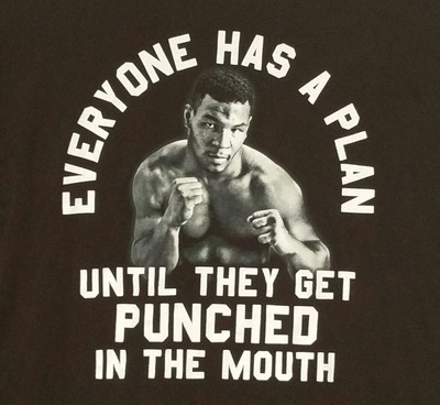 Xl Black Iron Mike Tyson Tee Shirt Everyone Has A Plan Until Punched In Mouth Ebay