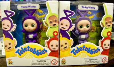 Teletubbies TINKY WINKY Glow in the Dark Chase Figure + Common CheeBee! New