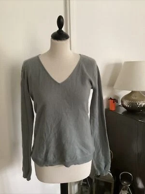 Pull UN JOUR UN CACHEMIRE taille M 100% cachemire bleu gris très bon état - Photo 1/4